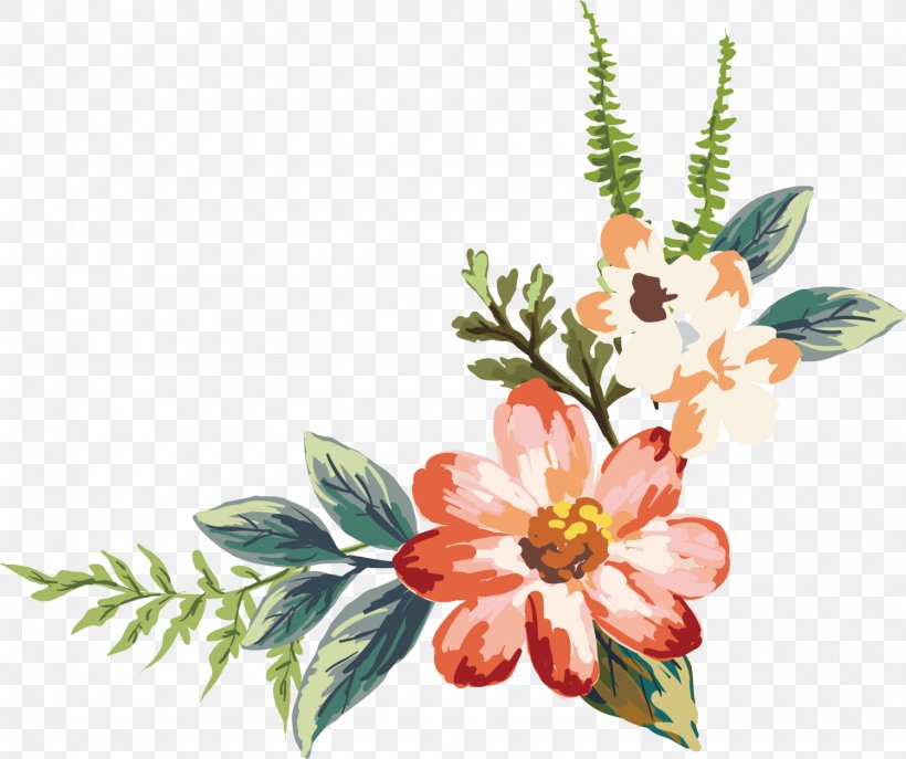 Flower Watercolor Painting Drawing, PNG, 1500x1257px, Flower, Art, Branch, Color, Cut Flowers Download Free
