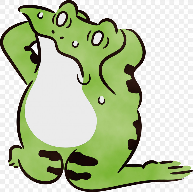 True Frog Cartoon Toad Green Animal Figurine, PNG, 3000x2985px, Omg Emoji, Animal Figurine, Cartoon, Green, Paint Download Free
