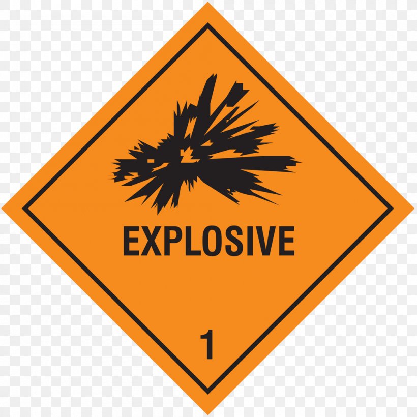 Dangerous Goods Placard Explosion Explosive Material Hazchem, PNG, 1000x1000px, Dangerous Goods, Area, Brand, Combustibility And Flammability, Explosion Download Free