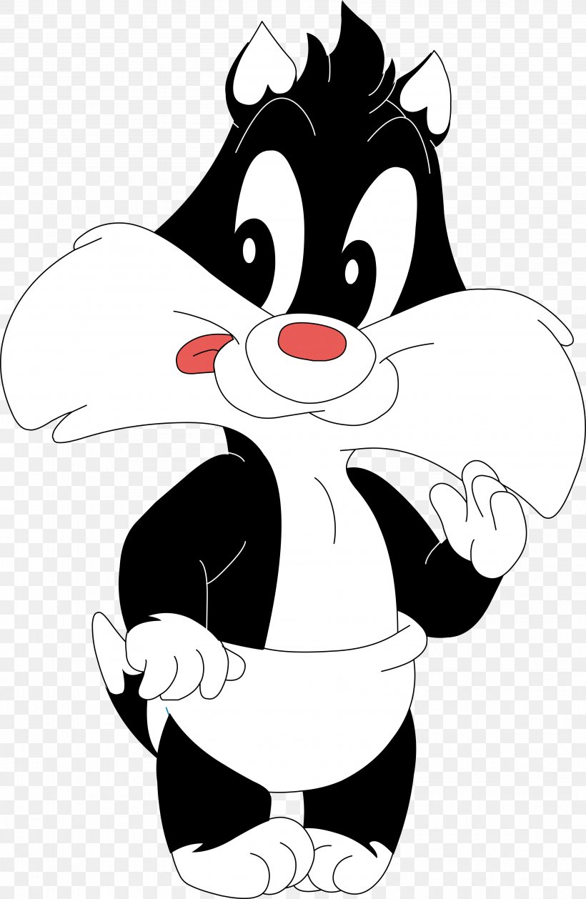 Sylvester Tweety Bugs Bunny Tasmanian Devil Daffy Duck, PNG, 3573x5482px, Watercolor, Cartoon, Flower, Frame, Heart Download Free
