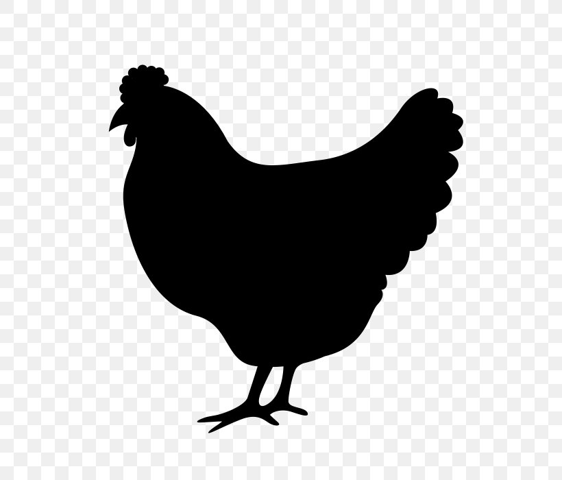 Chicken Meat Silhouette Clip Art, PNG, 700x700px, Chicken, Beak, Bird, Black And White, Chicken Meat Download Free