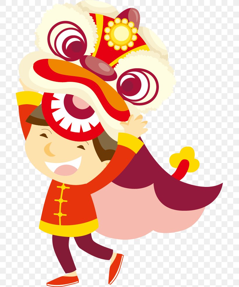 Lion Dance Chinese New Year Illustration, PNG, 711x986px, Lion Dance, Art, Cartoon, Chinese New Year, Dance Download Free