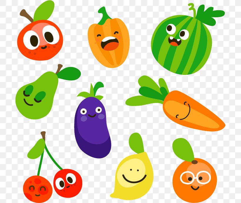 Vegetable Fruit Food Clip Art Vector Graphics, PNG, 715x693px, Vegetable, Bell Pepper, Carrot, Cherry, Food Download Free