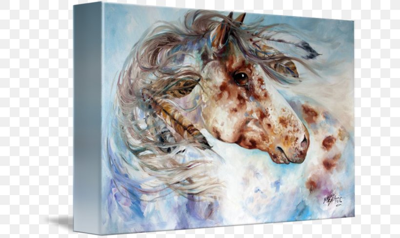 Oil Painting Appaloosa Canvas Print Watercolor Painting, PNG, 650x488px, Painting, Appaloosa, Art, Canvas, Canvas Print Download Free