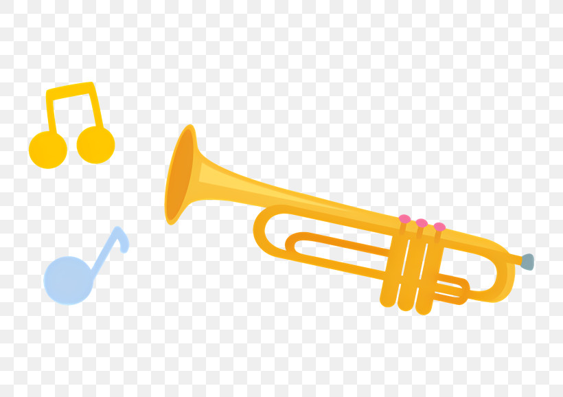 Music - Trumpet With Music Notes Illustration PNG
