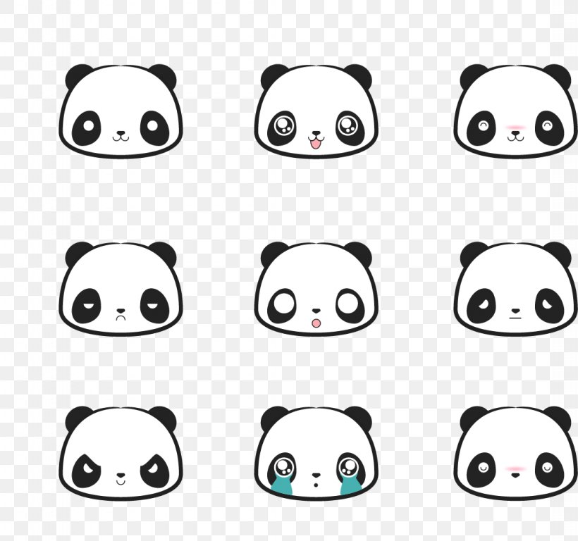 Giant Panda Bear Red Panda Clip Art, PNG, 1075x1008px, Giant Panda, Bear, Black And White, Cartoon, Cuteness Download Free