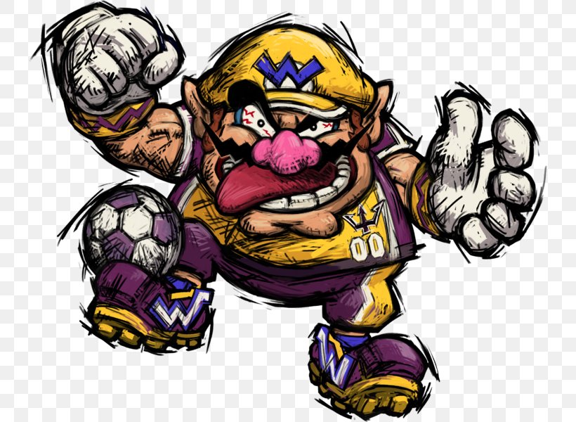 Mario Strikers Charged Super Mario Strikers GameCube Wario, PNG, 738x600px, Mario Strikers Charged, Art, Ball, Cartoon, Fiction Download Free
