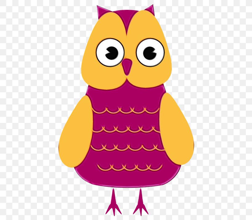 Owl Pink Bird Of Prey Bird Cartoon, PNG, 491x716px, Watercolor, Bird, Bird Of Prey, Cartoon, Magenta Download Free