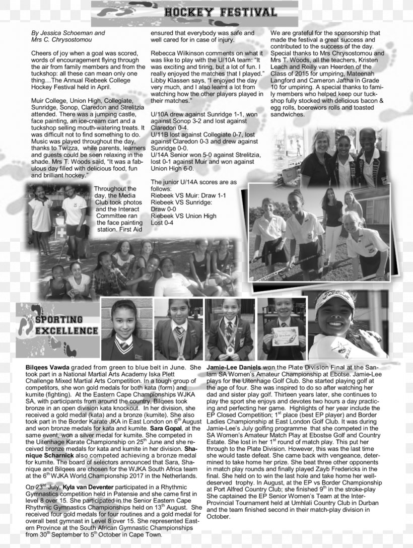 Riebeek College Girls' High School 第一心音 Fourth Heart Sound Newspaper, PNG, 1024x1359px, Newspaper, Black And White, Media, Menu, Monochrome Download Free