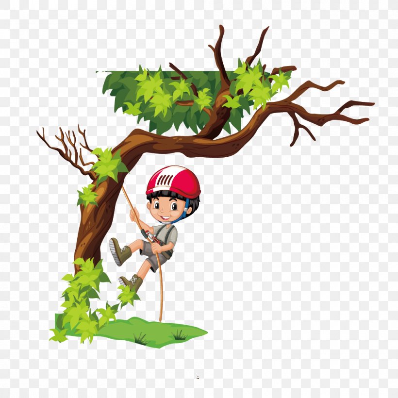 Tree Climbing Clip Art, PNG, 1000x1000px, Tree, Art, Branch, Cartoon, Climbing Download Free