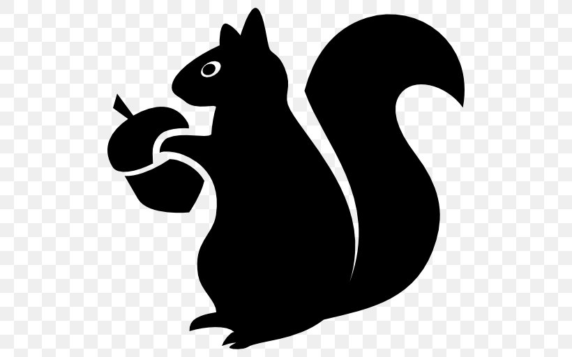 Squirrel Silhouette Clip Art, PNG, 512x512px, Squirrel, Animal, Beak, Black And White, Black Squirrel Download Free