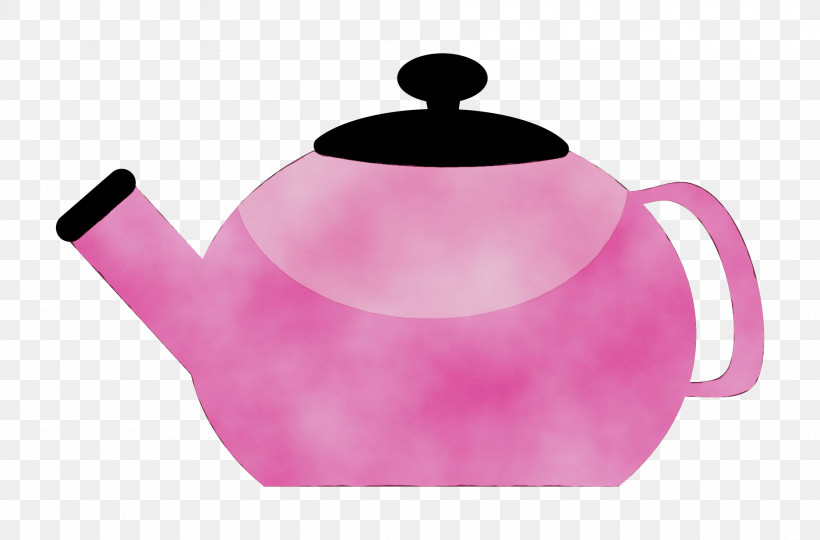 Teapot Kettle Pink Purple Lid, PNG, 1872x1233px, Watercolor, Home Appliance, Kettle, Lid, Magenta Download Free