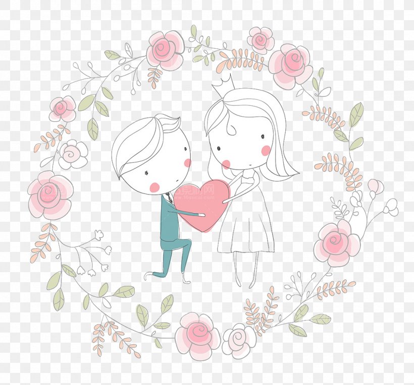 Wedding Invitation Drawing Greeting & Note Cards, PNG, 1100x1026px, Watercolor, Cartoon, Flower, Frame, Heart Download Free