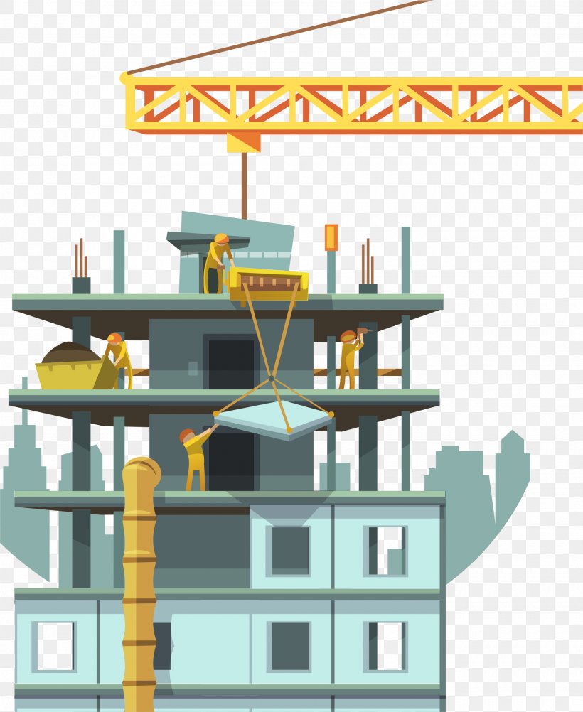 Construction Vector Graphics Stock Photography Building Stock Illustration, PNG, 1860x2275px, Construction, Building, Construction Worker, Elevation, Heavy Machinery Download Free