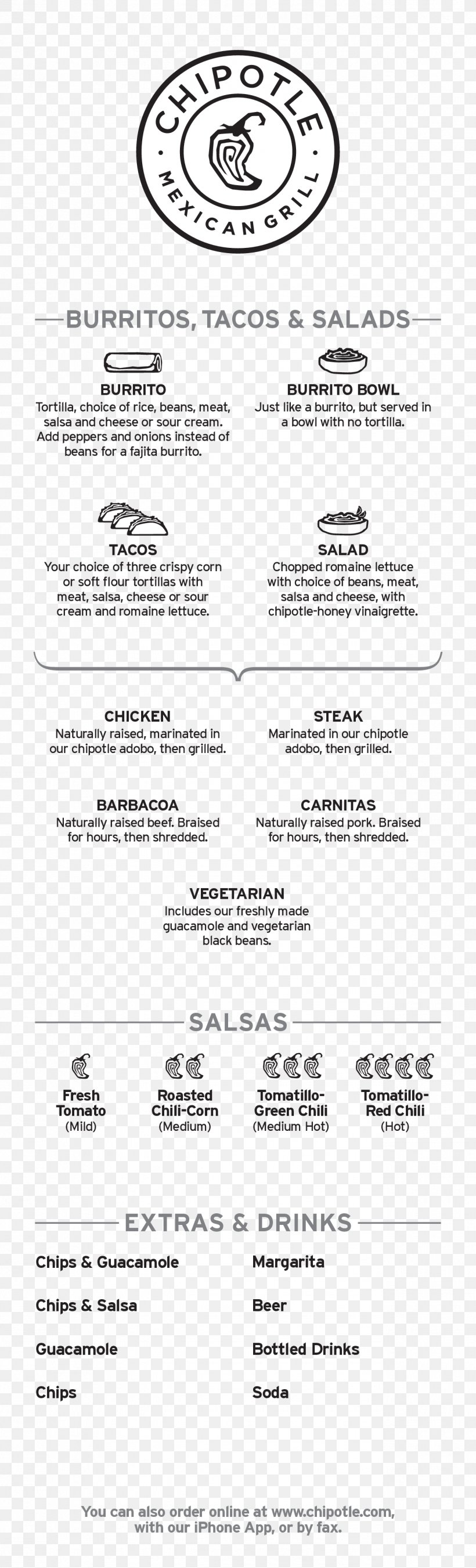 Take-out Chipotle Mexican Grill Mexican Cuisine Restaurant Food, PNG, 1275x4200px, Takeout, Area, Barbecue, Black And White, Brunch Download Free