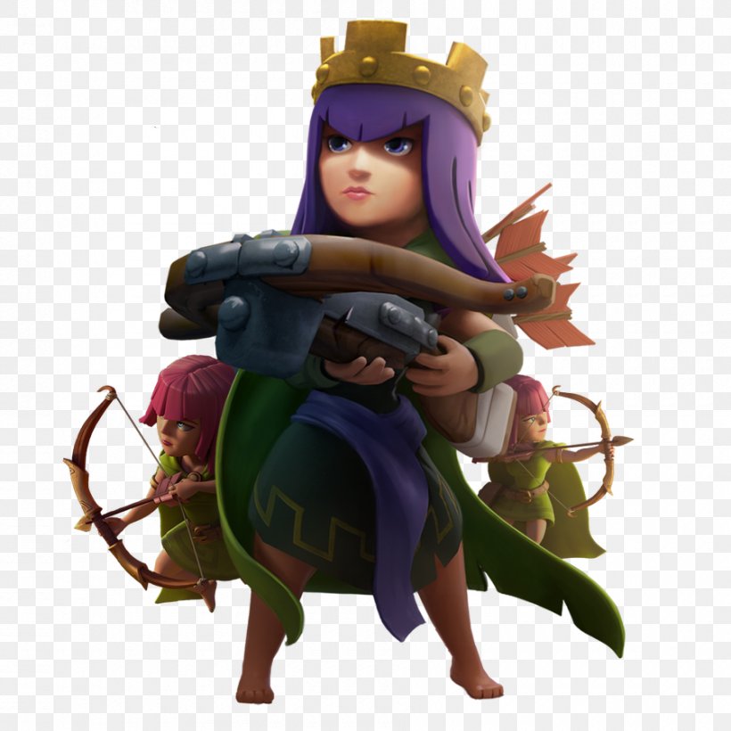 Clash Of Clans ARCHER QUEEN Clash Royale Barbarian Goblin, PNG, 900x900px, Clash Of Clans, Action Figure, Android, Archer Queen, Barbarian Download Free