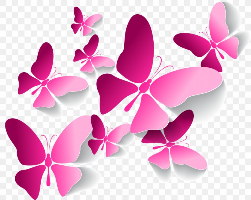 Butterfly Pink Download, PNG, 1000x800px, Butterfly, Color, Floral Design, Flower, Heart Download Free
