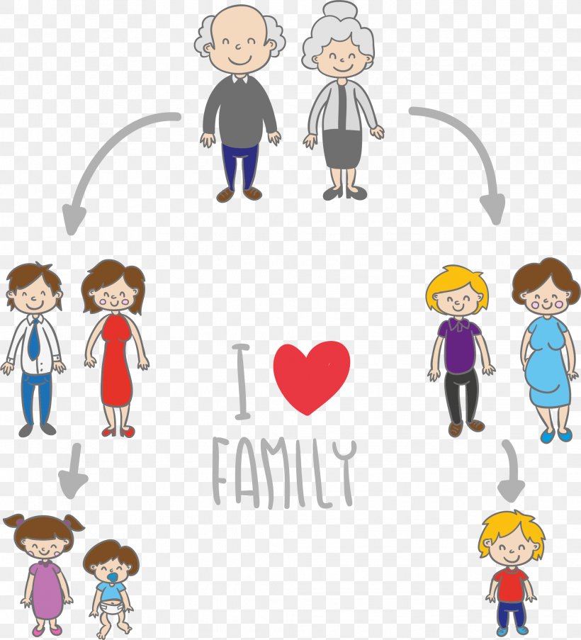 Family Tree Cartoon, PNG, 2032x2240px, Watercolor, Cartoon, Flower, Frame, Heart Download Free