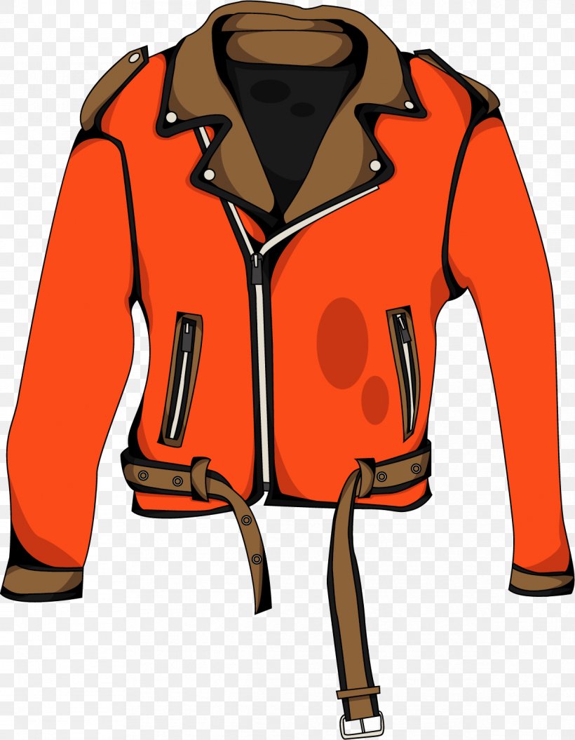 Jacket Euclidean Vector Outerwear, PNG, 1193x1535px, Jacket, Cartoon, Clothing, Leather Jacket, Orange Download Free