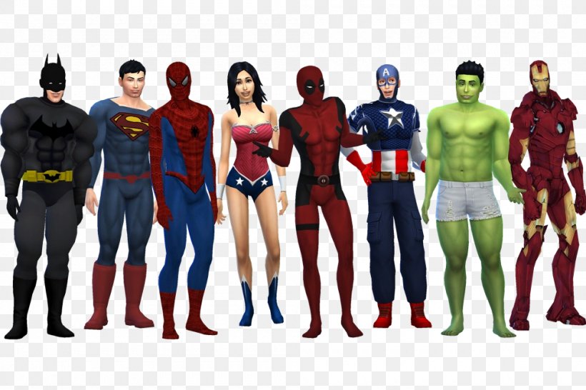 The Sims 4 Superhero Batman Iron Man Superman, PNG, 1000x667px, Sims 4, Action Figure, Batman, Catwoman, Comics Download Free