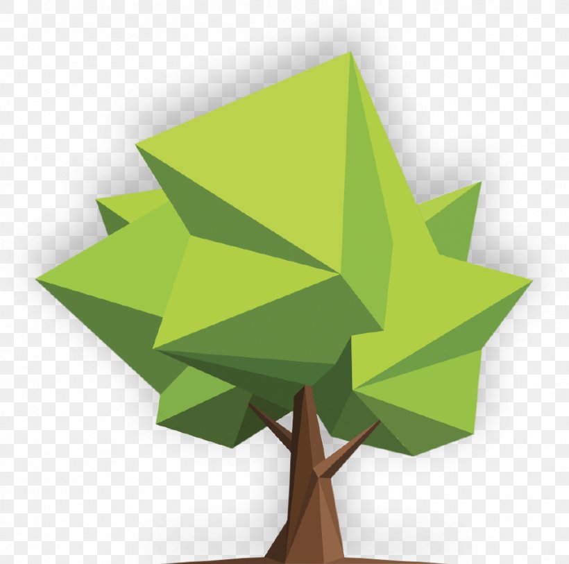Low Poly Vector Graphics Polygon Tree Illustration, PNG, 949x941px, Low Poly, Art Paper, Green, Leaf, Plant Download Free