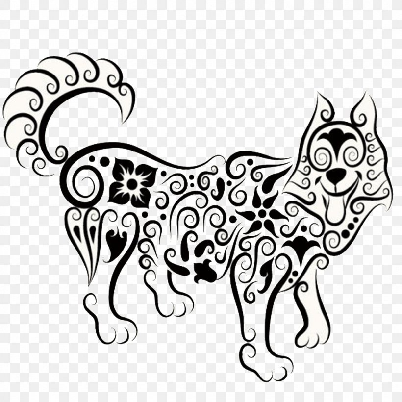 Dog Ornament Illustration Animal Vector Graphics, PNG, 1024x1024px, Dog, Animal, Art, Artwork, Big Cats Download Free