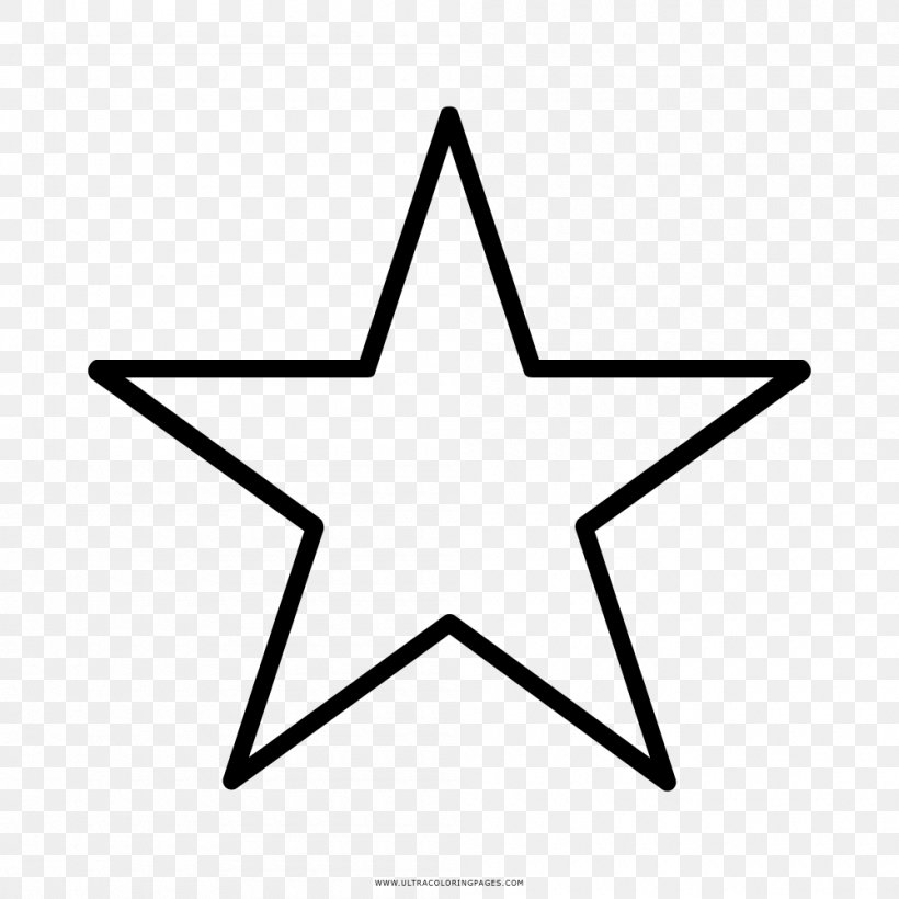 Five-pointed Star Star Polygons In Art And Culture Drawing Symbol, PNG, 1000x1000px, Fivepointed Star, Area, Black And White, Decagon, Drawing Download Free