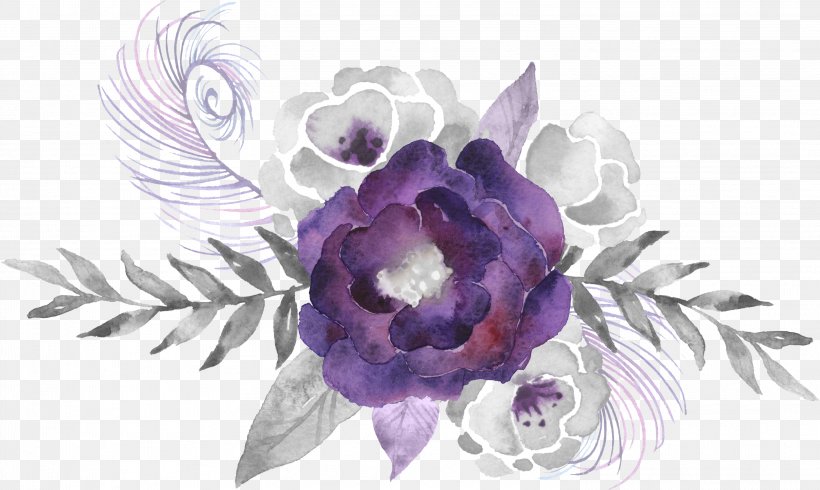 Watercolour Flowers Wedding Invitation Watercolor Painting Purple, PNG, 3008x1799px, Watercolour Flowers, Floral Design, Flower, Flower Bouquet, Flowering Plant Download Free