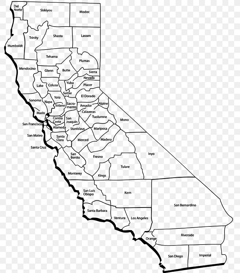 Printable Blank California Map Sketch Coloring Page