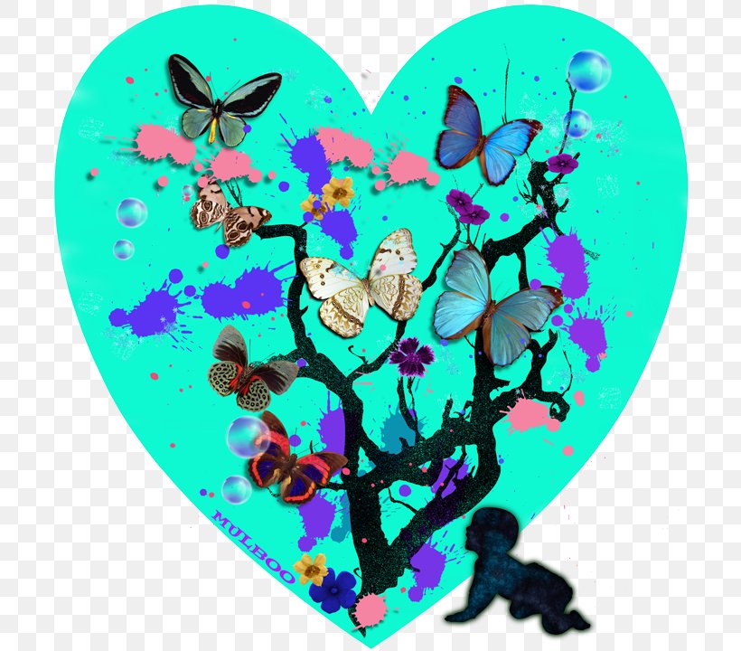 Illustration Clip Art Character Heart M-095, PNG, 720x720px, Character, Aqua, Art, Butterfly, Fiction Download Free