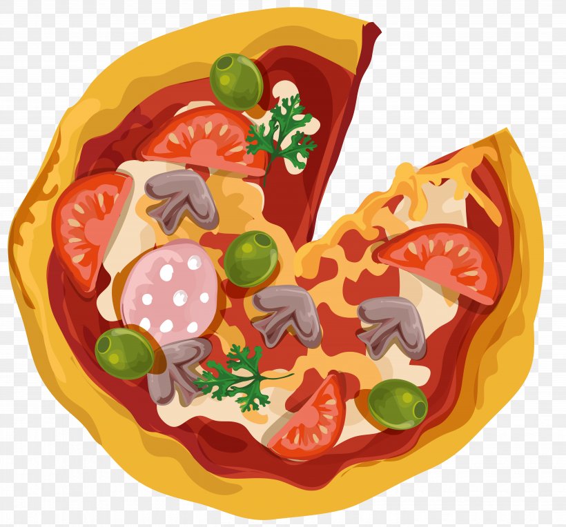 Pizza Italian Cuisine Vector Graphics Food Restaurant, PNG, 5575x5199px, Watercolor, Cartoon, Flower, Frame, Heart Download Free