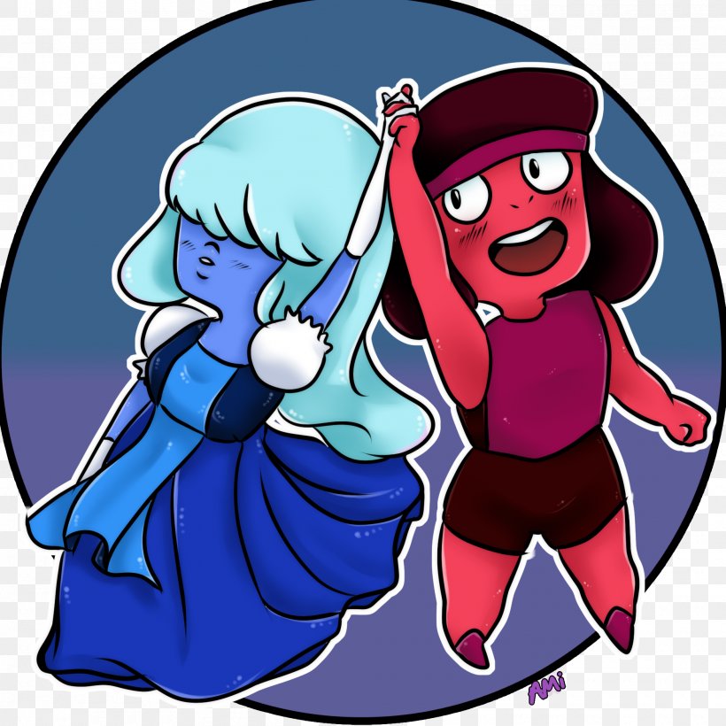 Ruby Sapphire Steven Universe, PNG, 2000x2000px, Watercolor, Cartoon, Flower, Frame, Heart Download Free