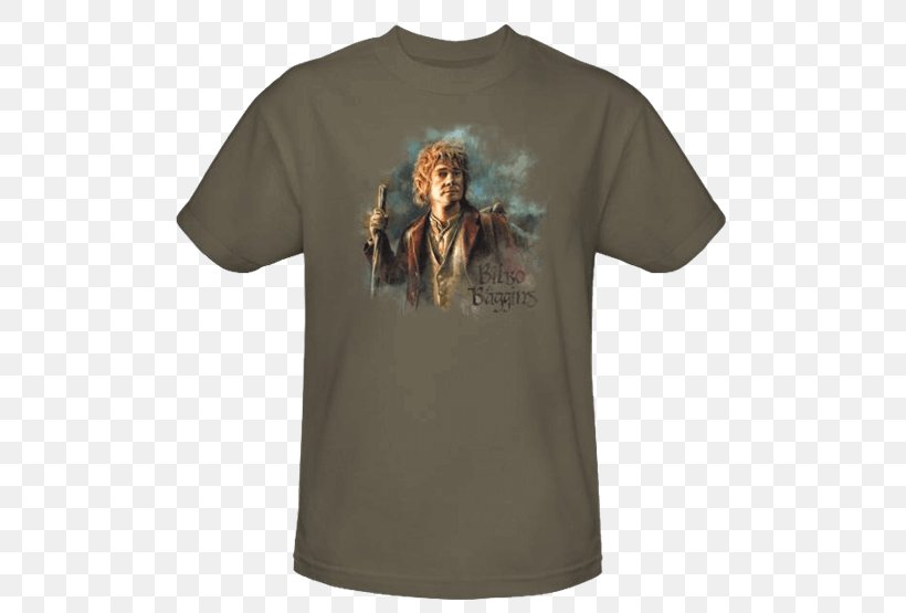 T-shirt Bilbo Baggins The Hobbit Sleeve, PNG, 555x555px, Tshirt, Active Shirt, Adventure Film, Bag End, Baggins Family Download Free