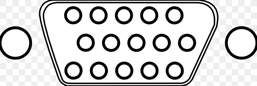 VGA Connector Electrical Connector Parallel Port D-subminiature Clip Art, PNG, 2400x803px, Vga Connector, Area, Auto Part, Black And White, Bnc Connector Download Free