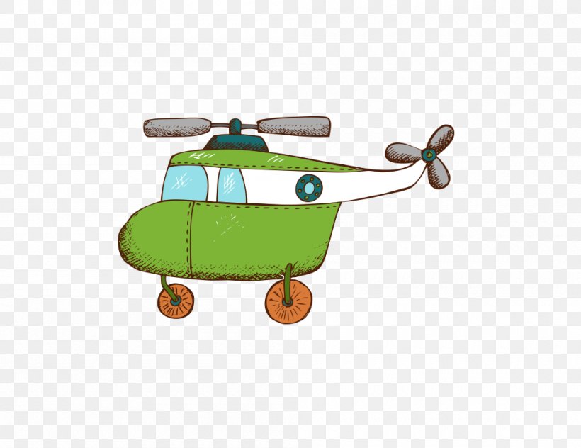 Airplane Helicopter Aircraft, PNG, 1000x771px, Airplane, Aircraft, Cartoon, Green, Helicopter Download Free
