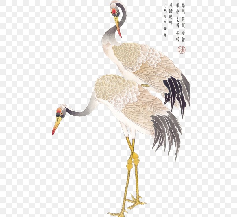 Crane La Pintura China Bird Chinese Painting, PNG, 494x750px, Crane, Beak, Bird, Chinese Painting, Ciconiiformes Download Free
