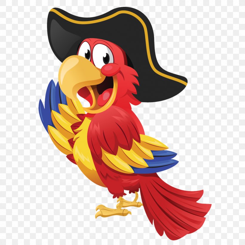 Pirate Parrot Bird Image, PNG, 1000x1000px, Parrot, Animated Cartoon, Animation, Beak, Bird Download Free
