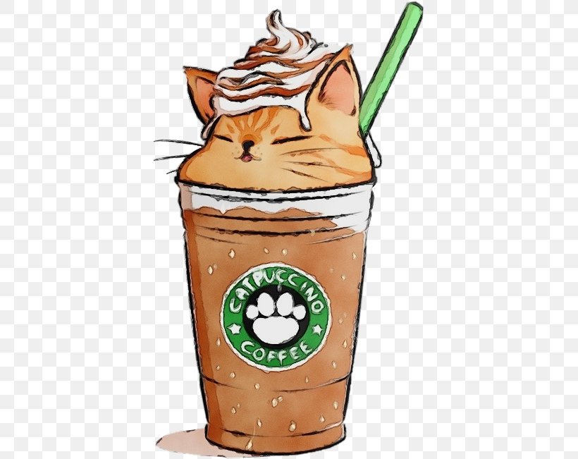 Coffee, PNG, 385x651px, Watercolor, Cafe, Cappuccino, Caramel, Cat Download Free