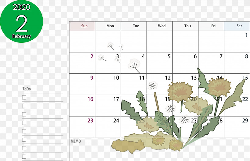 February 2020 Calendar February 2020 Printable Calendar 2020 Calendar, PNG, 3000x1943px, 2020 Calendar, February 2020 Calendar, February 2020 Printable Calendar, Flower, Plant Download Free