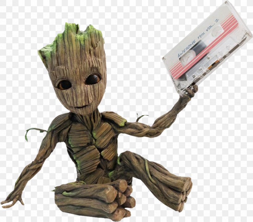 Baby Groot Star-Lord Rocket Raccoon Compact Cassette, PNG, 836x733px, Groot, Action Toy Figures, Baby Groot, Chris Pratt, Compact Cassette Download Free