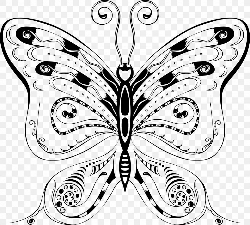 Butterfly Insect Bee, PNG, 2450x2208px, Butterfly, Art, Artwork, Bee, Black And White Download Free