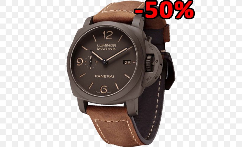 Panerai Watch Radiomir Salon International De La Haute Horlogerie Clock, PNG, 500x500px, Panerai, Brand, Brown, Ceramic, Clock Download Free
