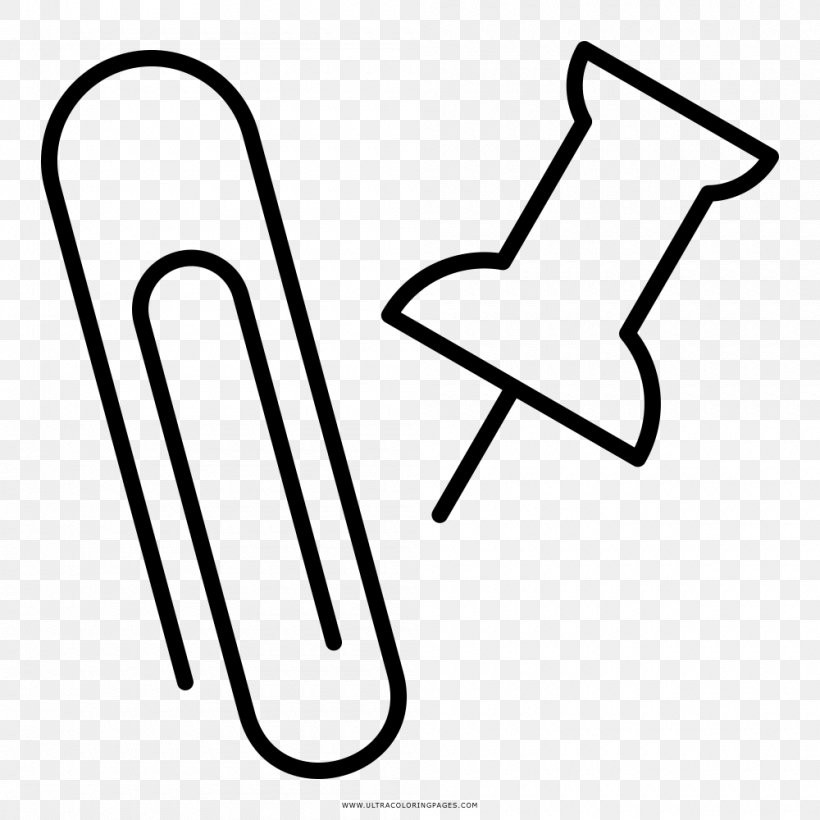 Paper Clip Drawing Coloring Book Objetos De Escritorio, PNG, 1000x1000px, Paper, Animated Film, Area, Black And White, Coloring Book Download Free