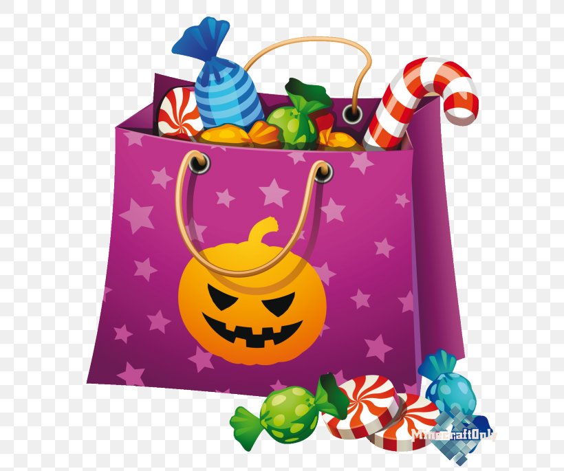 Candy Cane Halloween Trick-or-treating Clip Art, PNG, 640x685px, Candy Cane, Bag, Candy, Christmas, Food Download Free