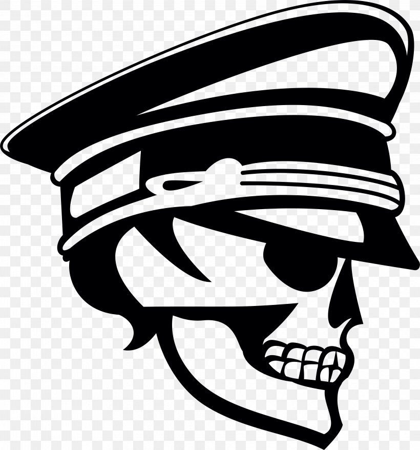 Skull Army Officer Clip Art, PNG, 4064x4356px, Skull, Army Officer, Art, Black And White, Bone Download Free