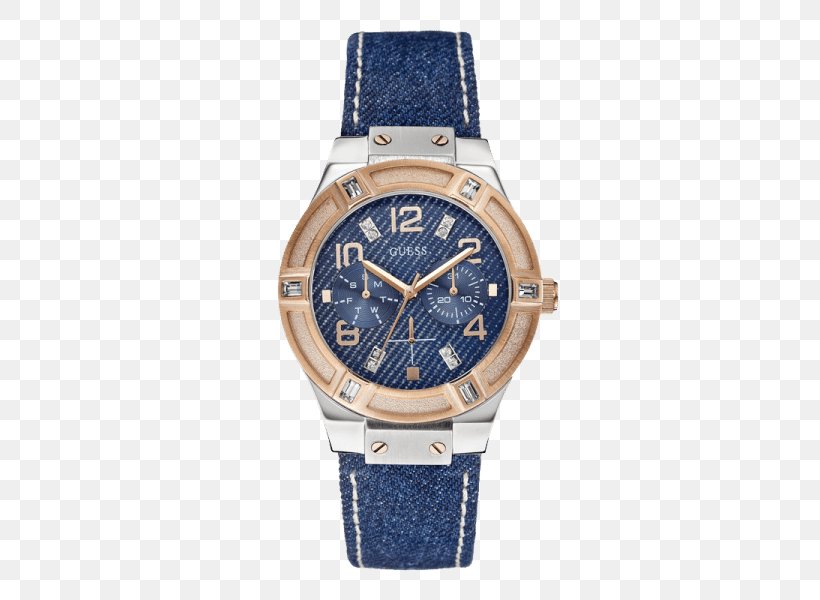 Watch Guess Denim Strap Jewellery, PNG, 510x600px, Watch, Brand, Chronograph, Clock, Clothing Download Free