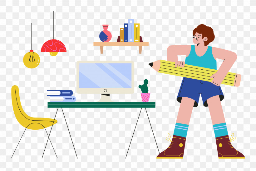 Work Space Working Office, PNG, 2500x1677px, Work Space, Behavior, Easel, Furniture, Human Download Free