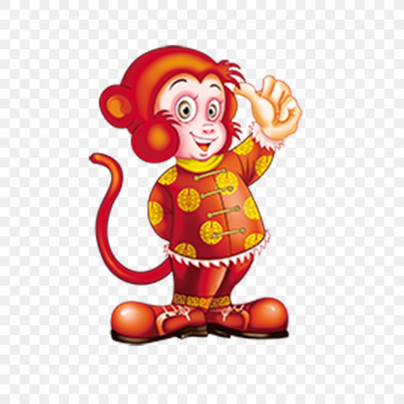 Monkey Chinese New Year Chinese Zodiac New Years Day, PNG, 1134x1134px, Monkey, Art, Bainian, Cartoon, Chinese New Year Download Free