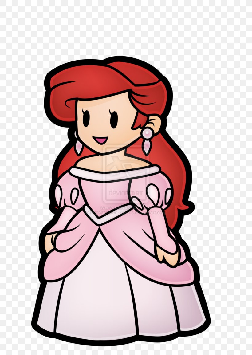 Paper Mario Ariel Princess Daisy Princess Peach, PNG, 691x1155px, Watercolor, Cartoon, Flower, Frame, Heart Download Free