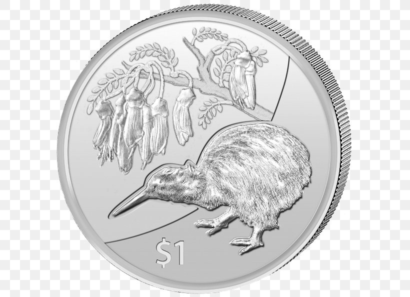 Royal Mint Silver Coin Silver Coin, PNG, 600x594px, Royal Mint, Beak, Bird, Black And White, Bullion Download Free